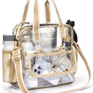 Versatile Waterproof Clear Tote & Crossbody Bag for Festivals and Sports